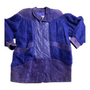 Jinx Senior Vintage Sz SP Purple Suede‎ Mohair Wool Suede Quilted Leather…